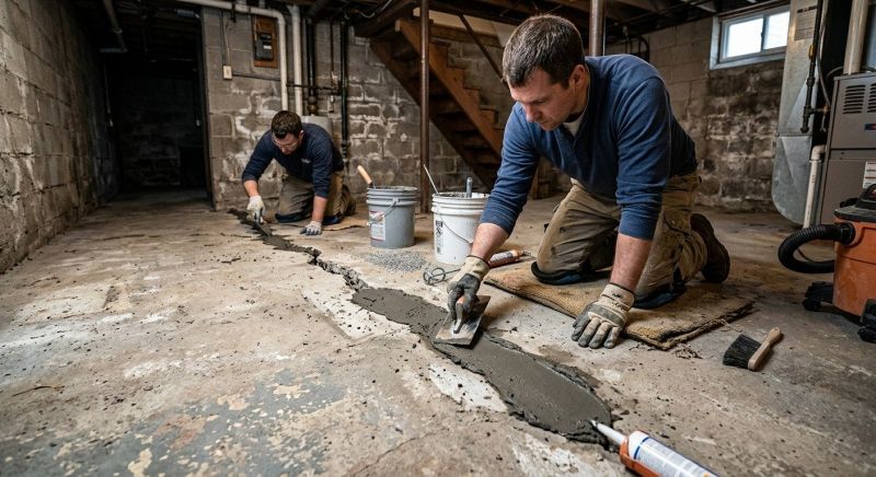 Cracked Basement Floor Repair in Moncks Corner, SC